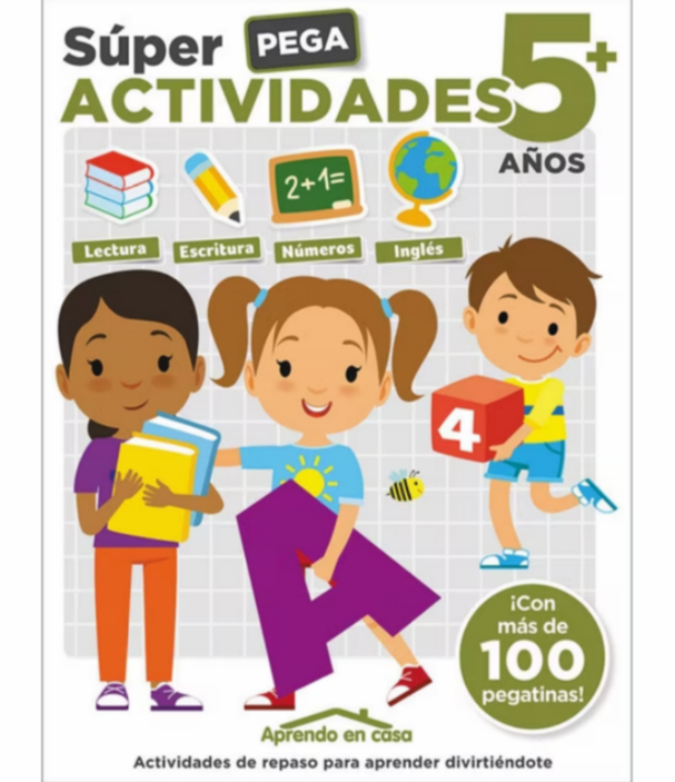 APRENDO EN CASA: SUPER PEGA ACTIVIDADES 5 AÑOS PEGATINAS STICKERS