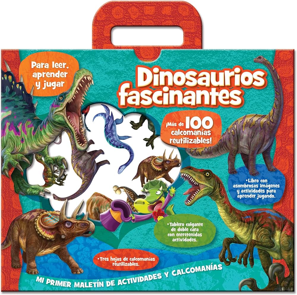 MALETIN DINOSAURIOS FASCINANTES CON CALCOMANÍAS